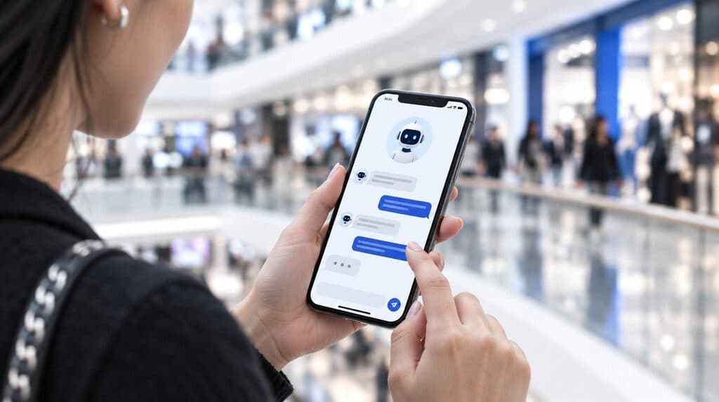 Cliente conversando con un asistente virtual en su celular