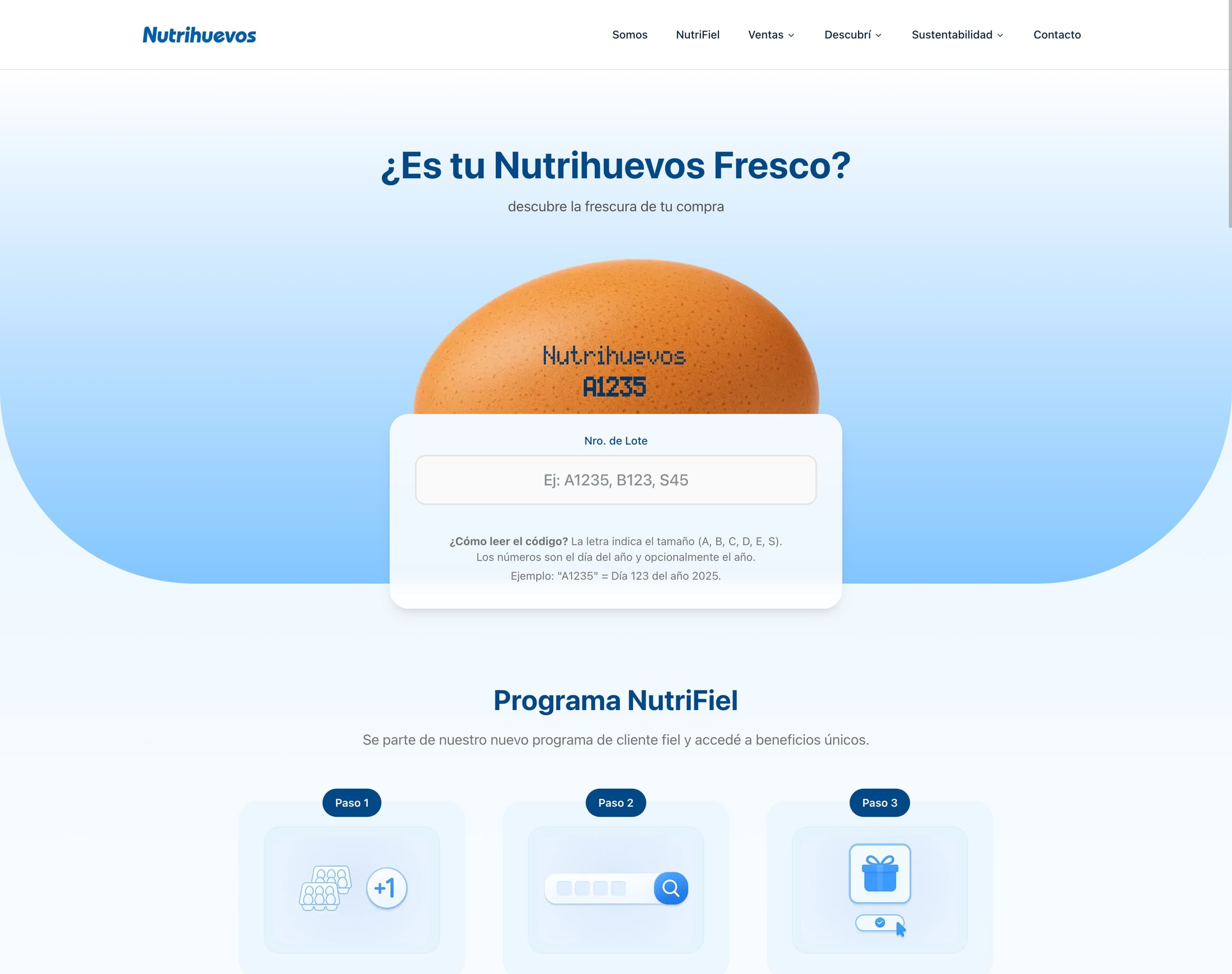 Nutrihuevos — Relanzamiento del sitio de marketing
