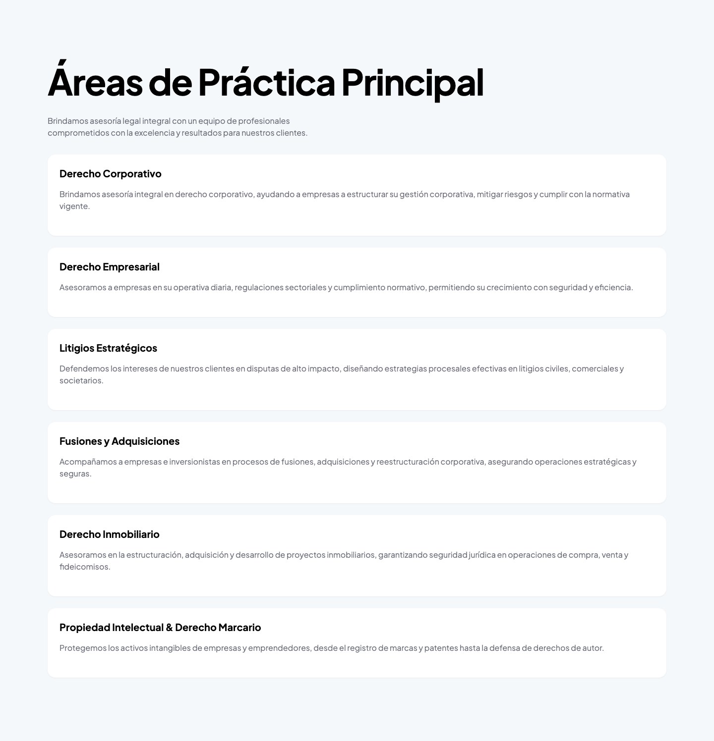 Áreas de práctica con una entrada clara · Díaz Guerrín