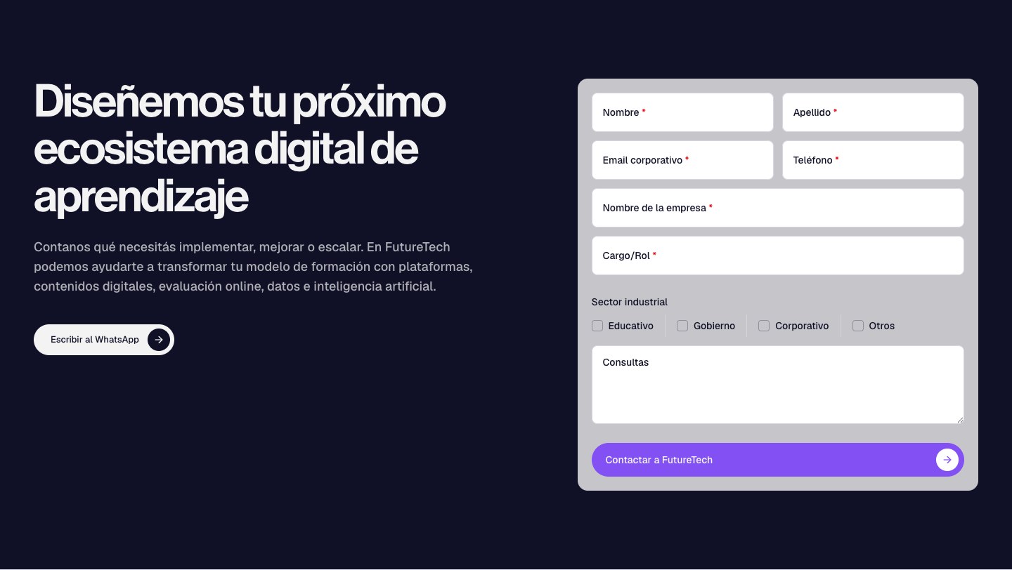 FutureTech contact form