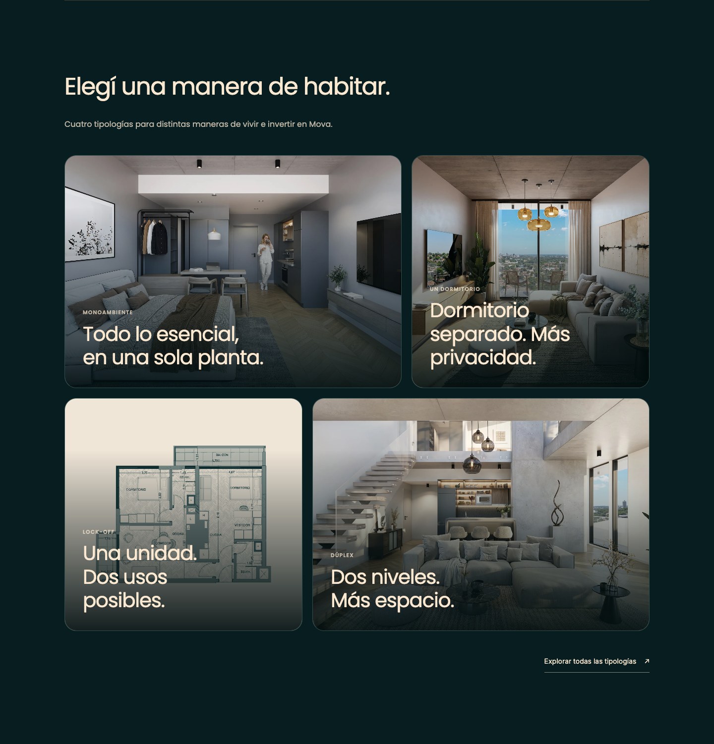 Tipologías de Mova del Sol