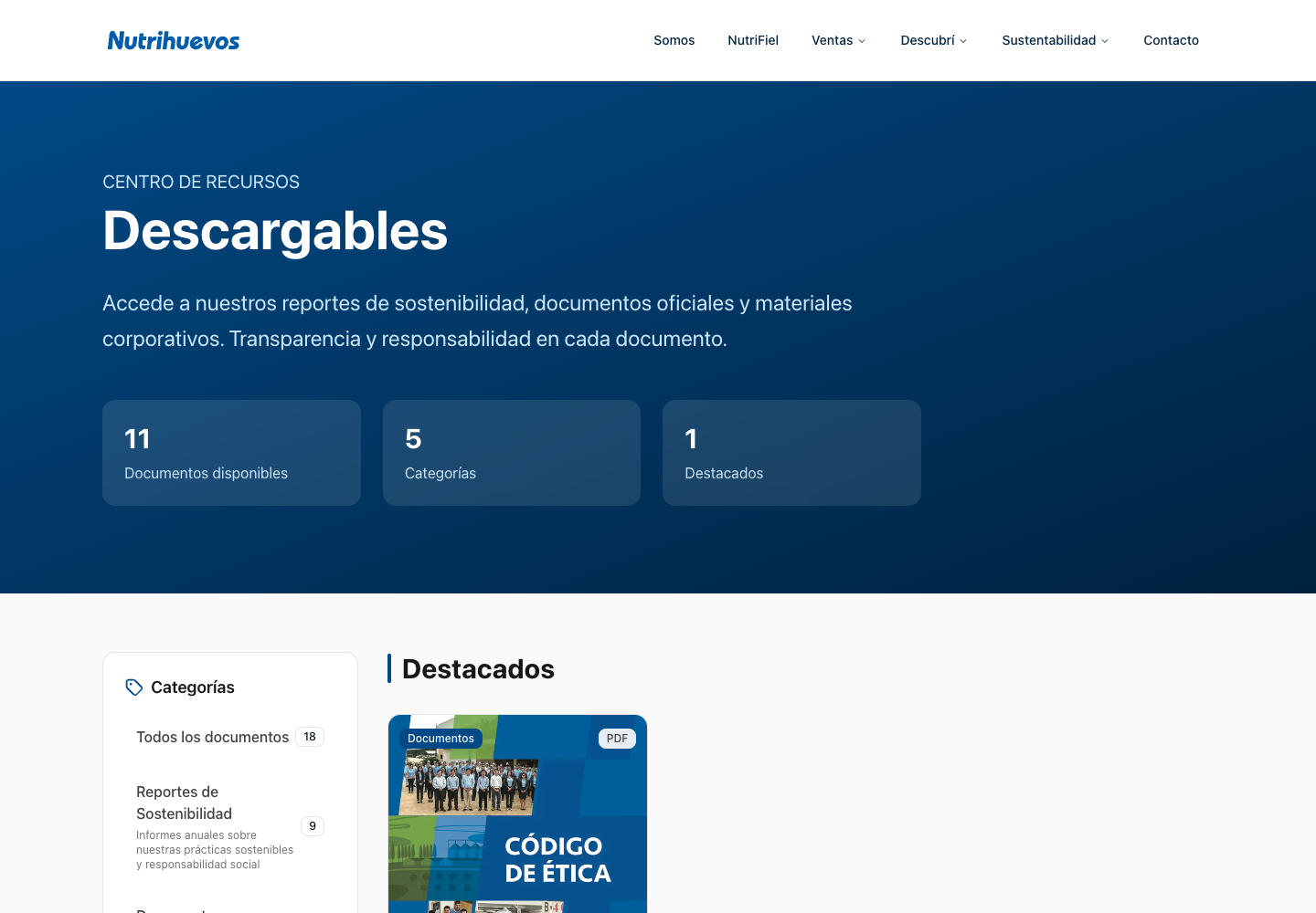 Centro de recursos y documentos de Nutrihuevos
