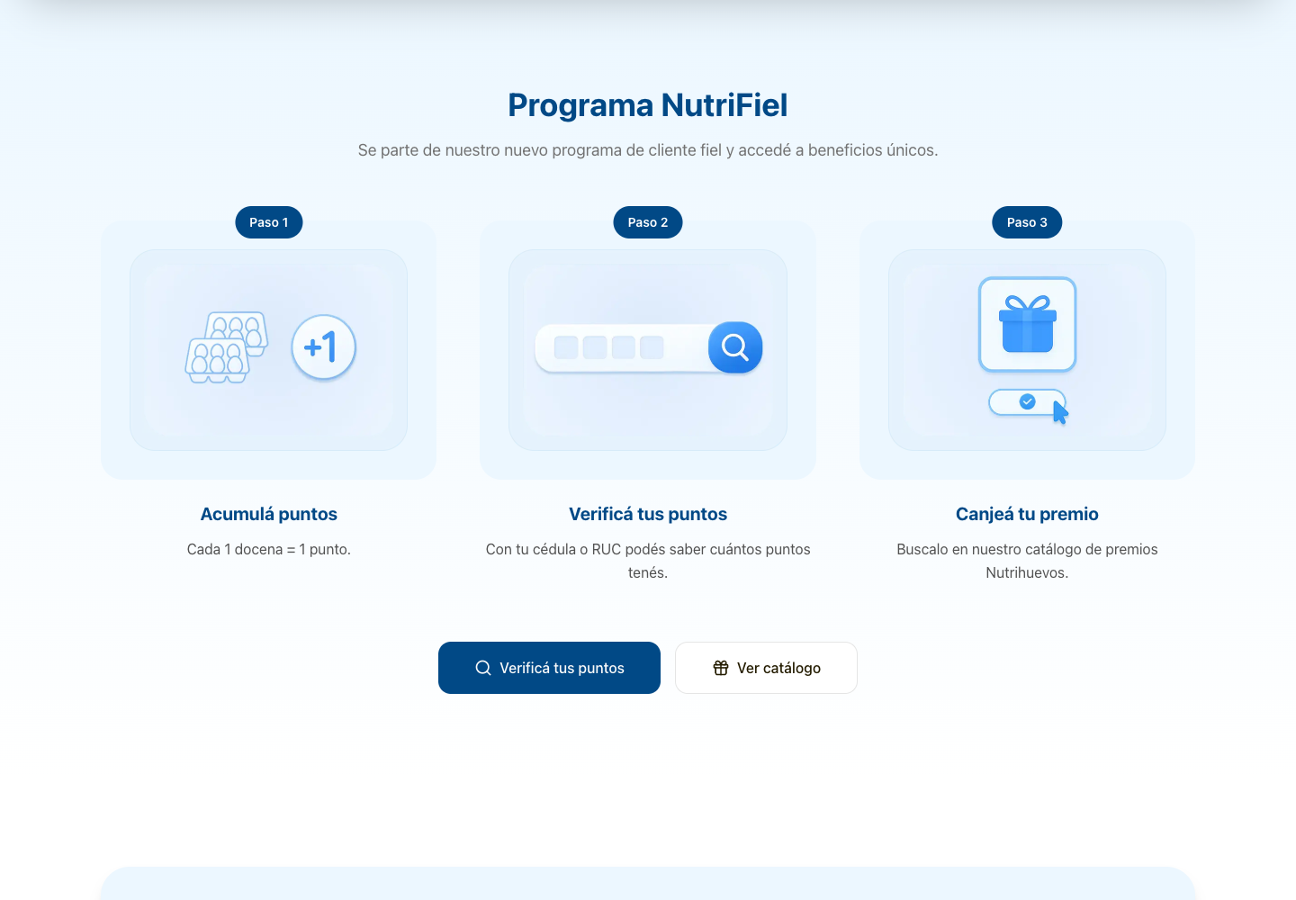 Los tres pasos del programa NutriFiel