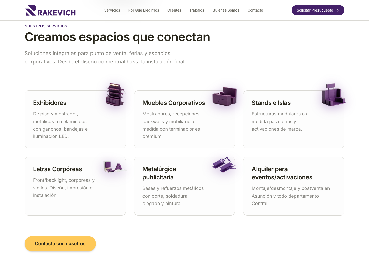 Áreas de fabricación de Rakevich presentadas con ejemplos visuales