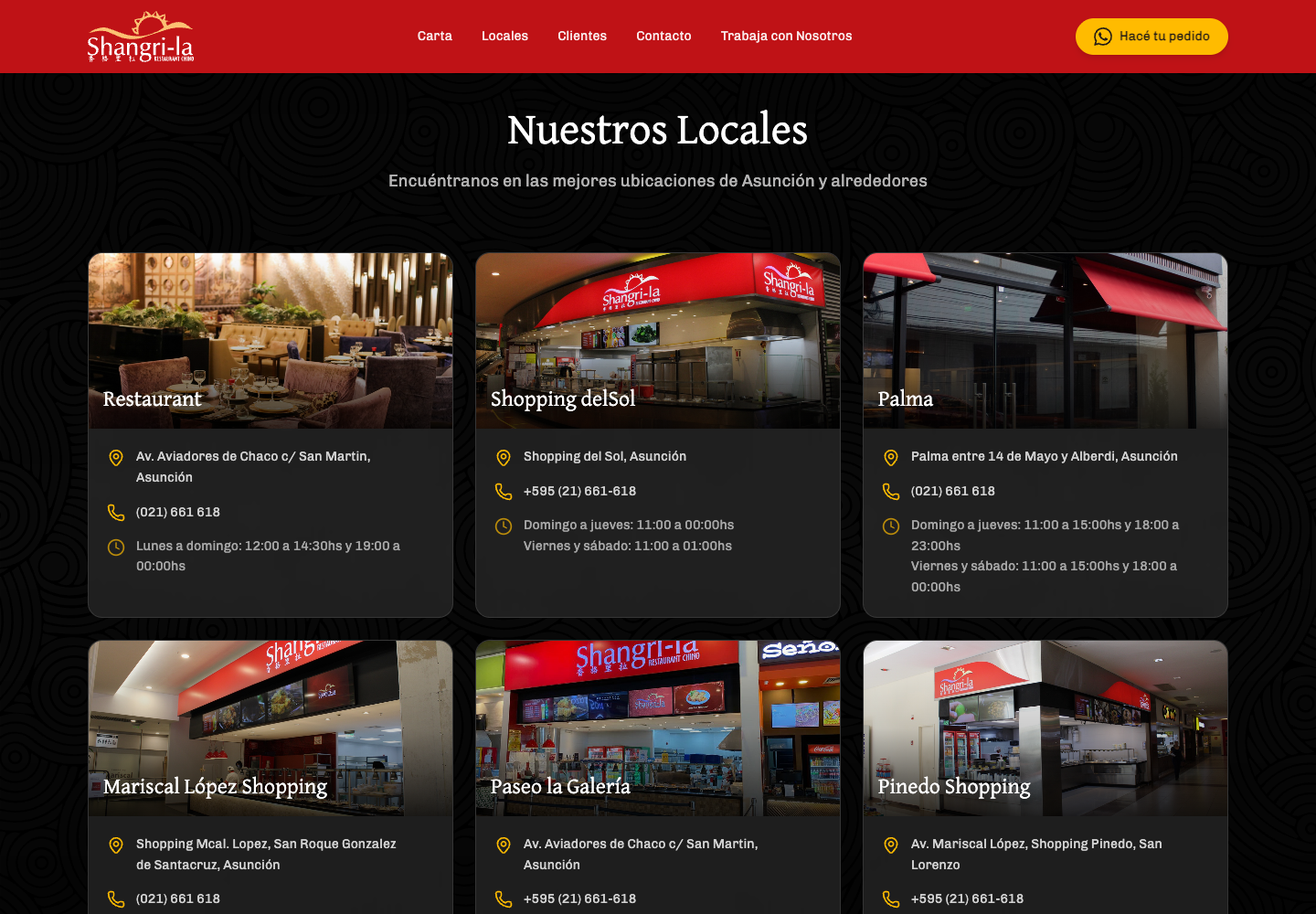Directorio de locales de Shangri-La con fotografías e información de visita